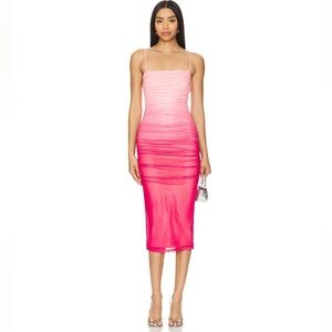 Superdown Lauryn Pink Midi Dress Ombre